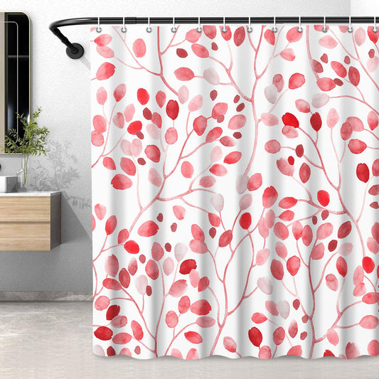 LXBNI Pink Shower Curtain, Boho Floral Shower Curtain for Bathroom, Waterproof Polyester Machine Washable Bath Curtain with Hooks,72 x 72 Inches